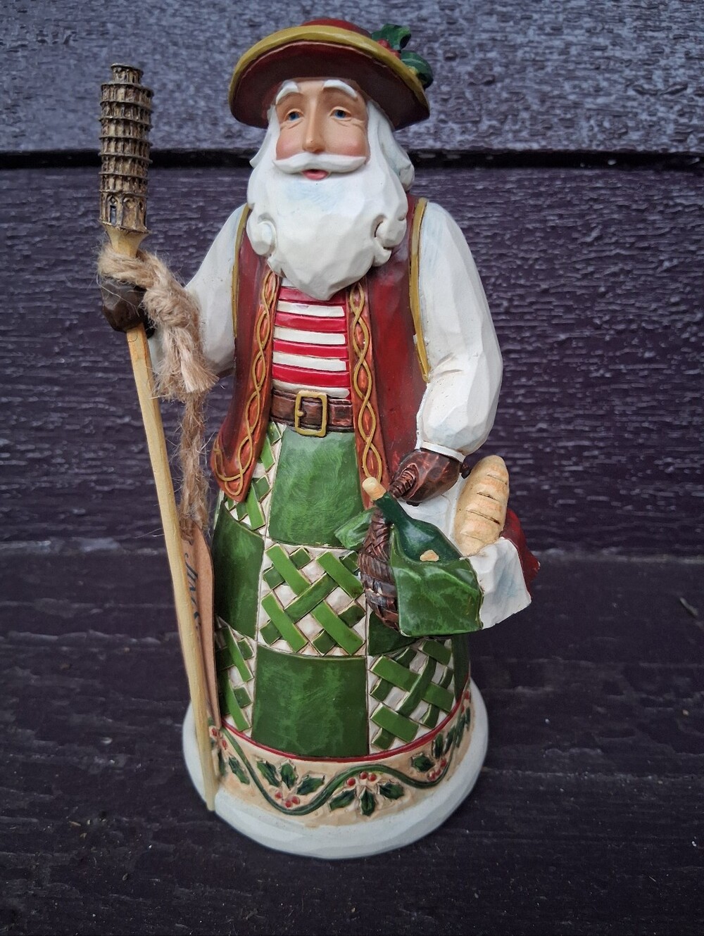 Jim Shore Figurine with Green and Cream Accents